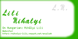 lili mihalyi business card